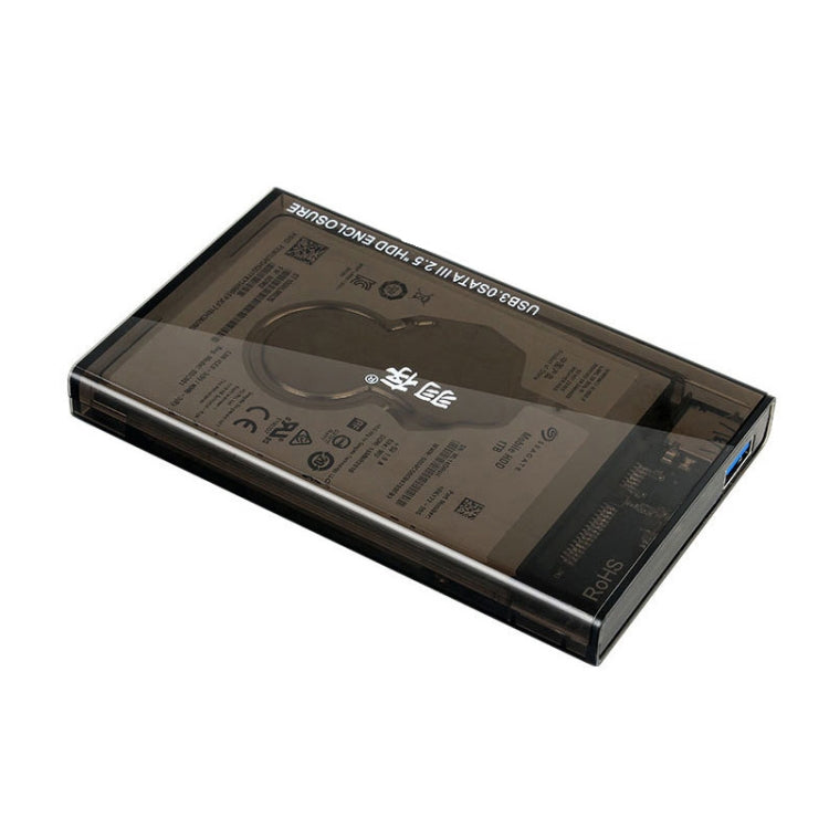 SATA 2.5 inch USB 3.0 Interface Push Cover External Transparent Solid State Drive Enclosure, The Maximum Support Capacity: 3TB