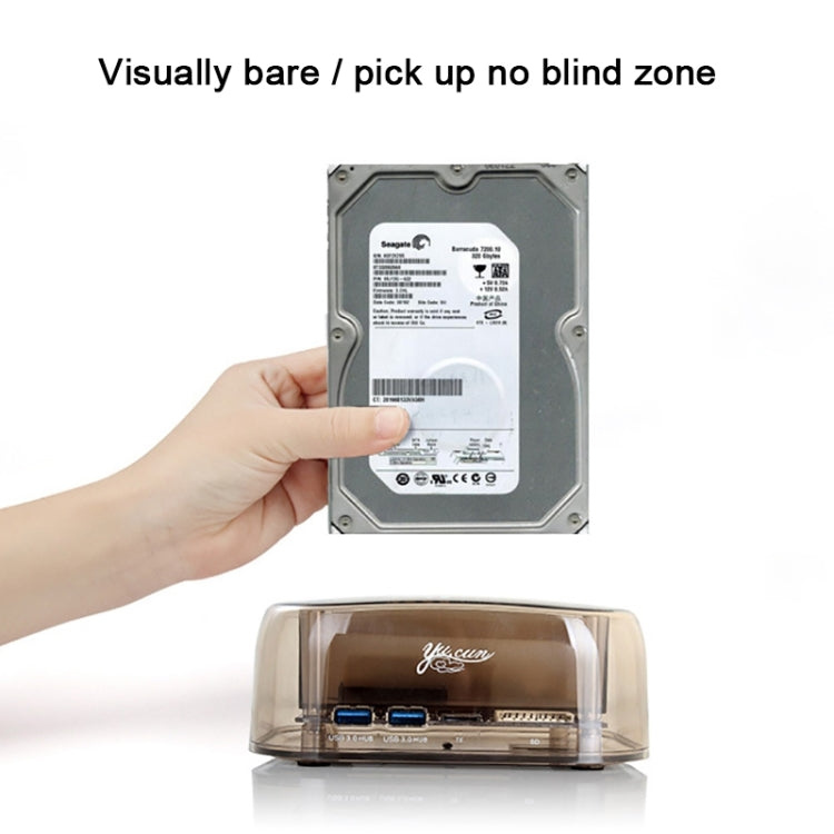 2.5 / 3.5 inch USB3.0 Dual SATA HDD Enclosure with HUB & OTB Function, The Maximum Support Capacity: 16TB