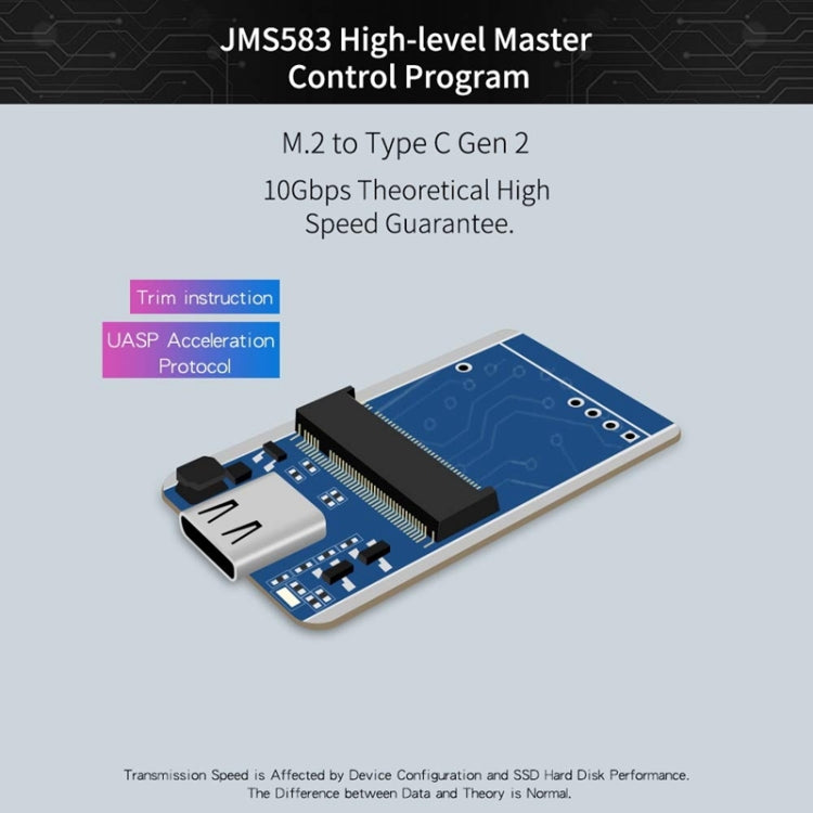 FA-NVME M.2 NVME to USB 3.1 Gen2 USB-C / Type-C Solid State Drive Enclosure, The Maximum Support Capacity: 2TB