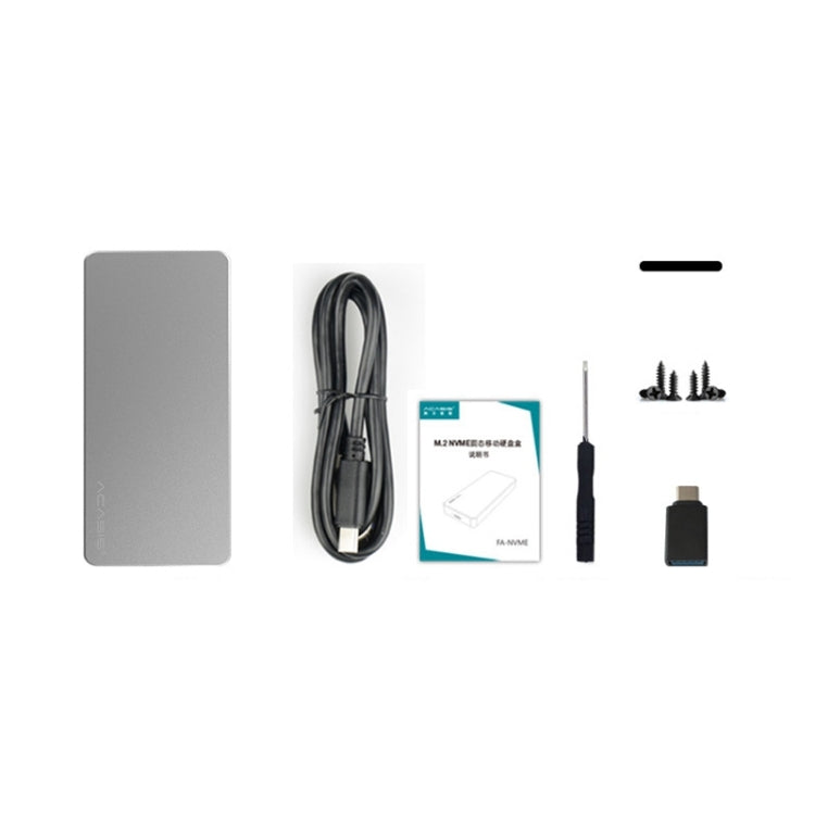 FA-NVME M.2 NVME to USB 3.1 Gen2 USB-C / Type-C Solid State Drive Enclosure, The Maximum Support Capacity: 2TB