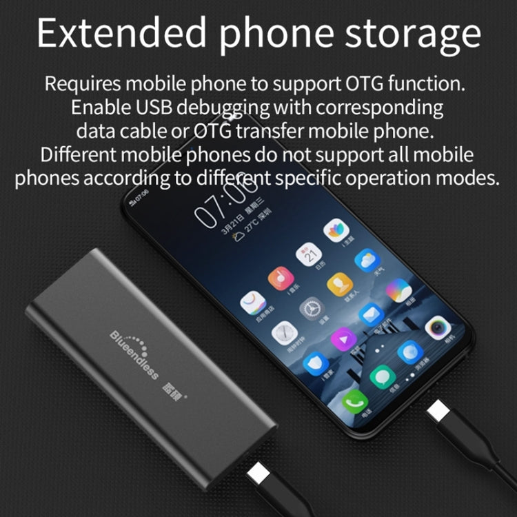 Blueendless M280N M.2 NVME Solid State Drive Enclosure with USB-C / Type-C to USB-C / Type-C Data Cable