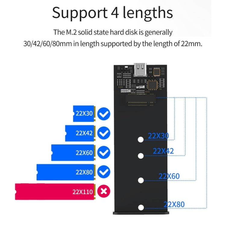 Blueendless M280N M.2 NVME Solid State Drive Enclosure with USB-C / Type-C to USB-C / Type-C Data Cable