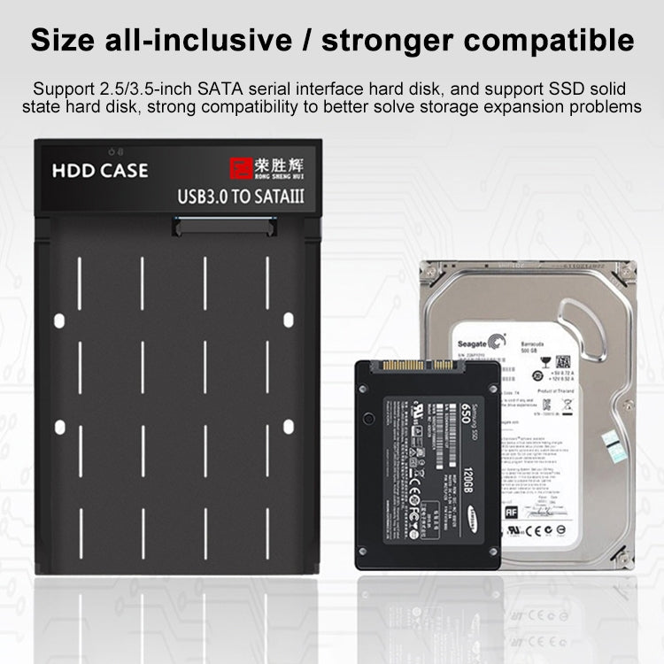 RSH-319 SATA 2.5 / 3.5 inch USB 3.0 Interface Horizontal Type HDD Enclosure, The Maximum Support Capacity: 8TB