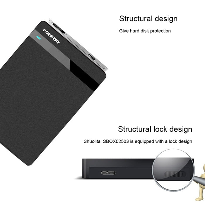 SEATAY HD213 Tool Free Screwless SATA 2.5 inch USB 3.0 Interface HDD Enclosure, The Maximum Support Capacity: 2TB