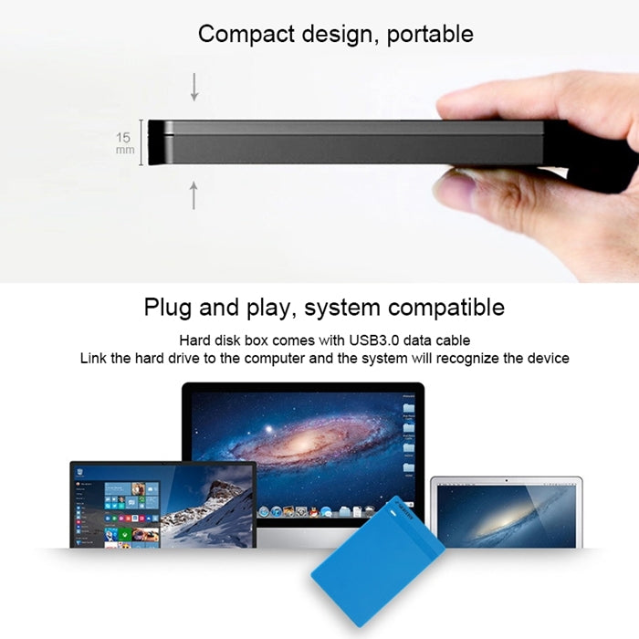 SEATAY HD213 Tool Free Screwless SATA 2.5 inch USB 3.0 Interface HDD Enclosure, The Maximum Support Capacity: 2TB