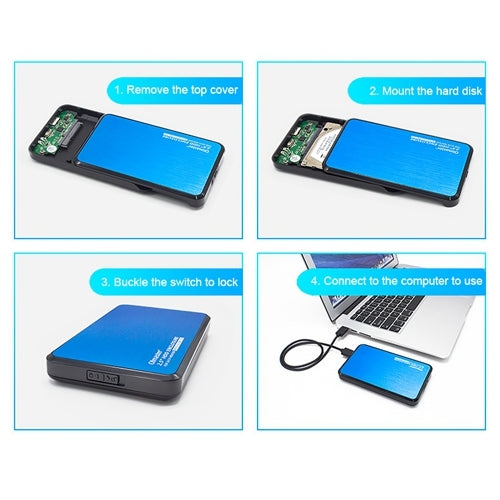 OImaster EB-2506U3 SATA USB 3.0 Interface Aluminum Panel HDD Enclosure for Laptops, Support Thickness: 7.0-12.5mm