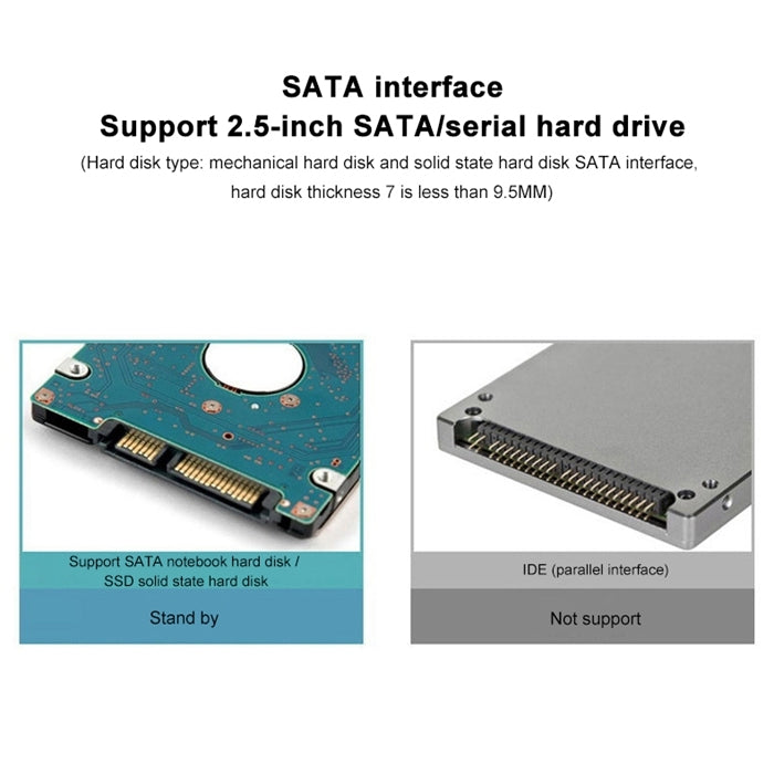 SATA 2.5 inch USB 3.0 Interface Ice Crack Texture HDD Enclosure, The Maximum Support Capacity: 2TB