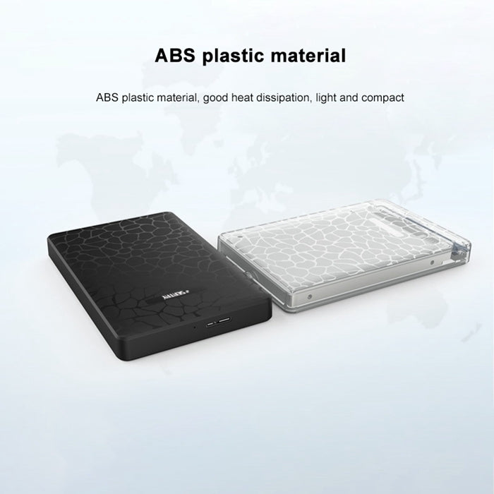 SATA 2.5 inch USB 3.0 Interface Ice Crack Texture HDD Enclosure, The Maximum Support Capacity: 2TB