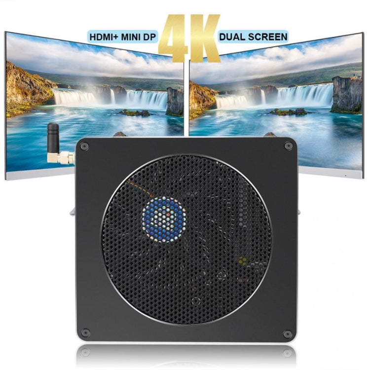 Mini PC for Intel Core 8th Gen i7-8750H 4G + 128G Six Core 2.2-4.1GHz, with Fan & Antenna, Support Bluetooth 4.2 & 2.4G / 5.0G Dual-band WiFi & RJ45 Gigabit Wired Network Card(Black)