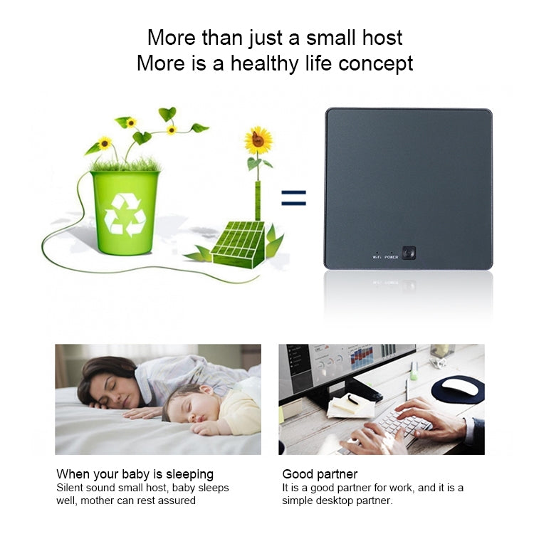 Smart Mini PC for Intel Core I5-8250U 8G+128G Quad Core 1.6-3.4GHz, Support Bluetooth 4.0 & 2.4G / 5.0G Dual-band WiFi & RJ45 Gigabit Network Card