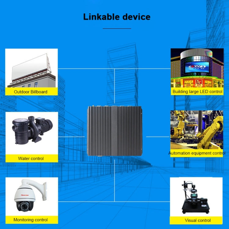 Fanless Mini Industrial Control PC with 6 COM Ports & 6 USB Ports & RJ45 Network Port, 2GB+24GB, Intel Celeron 1037U 1.8GHz(Black)