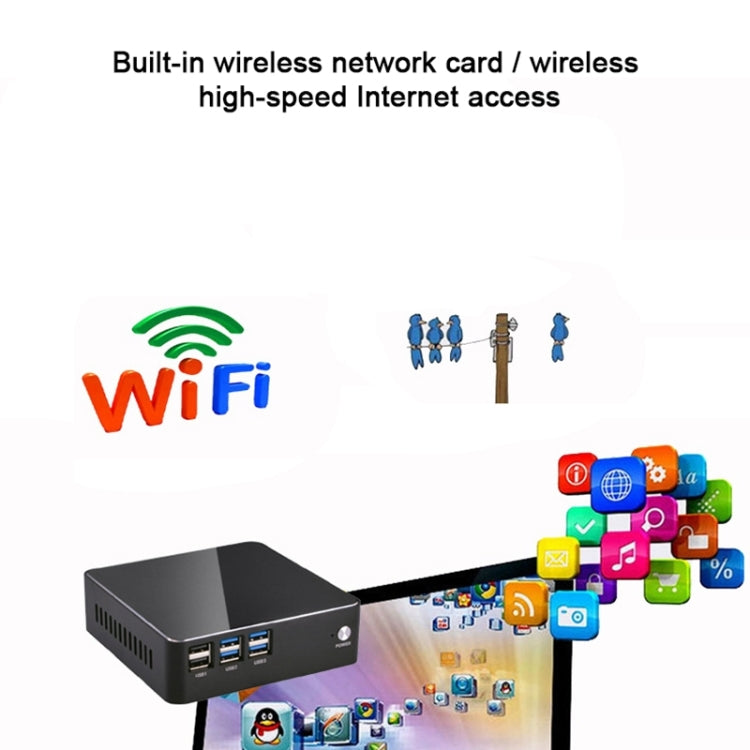 Mini PC for Intel Core 5th Generation i5 5200U Chip, 4GB+128GB, Built-in Wireless Network Card(Black)