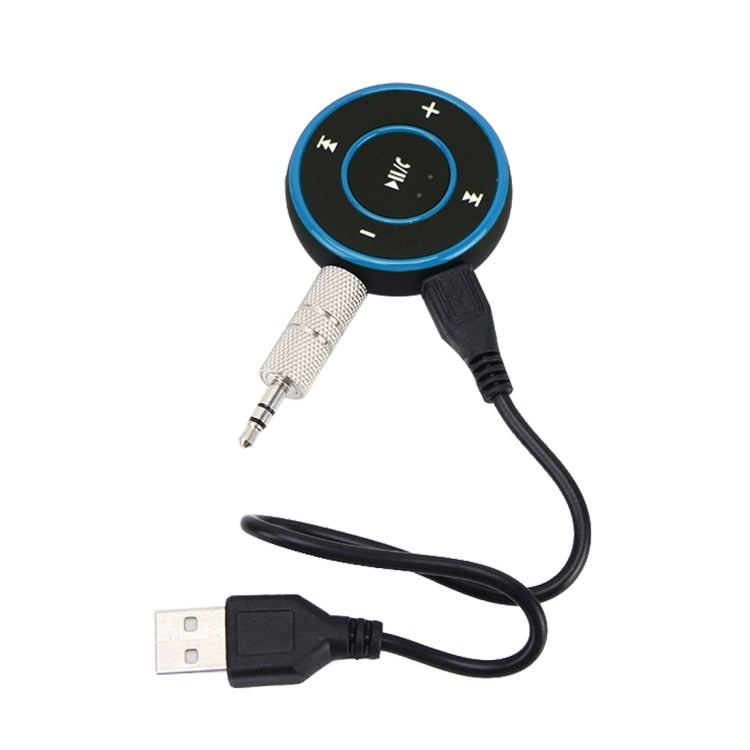 Car Sports Bluetooth V2.1+EDR Music Player Receiver with LED Light & 3.5mm Stereo Input Jack, Support USB Charge & Hands-free, Button without Backlit