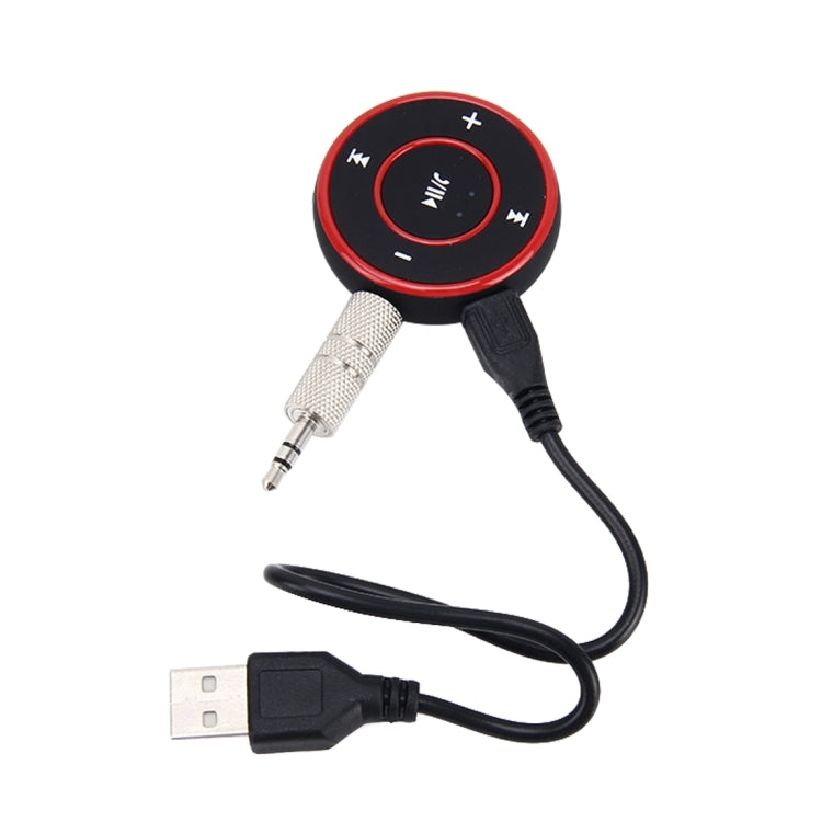 Car Sports Bluetooth V2.1+EDR Music Player Receiver with LED Light & 3.5mm Stereo Input Jack, Support USB Charge & Hands-free, Button without Backlit