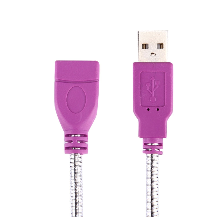 10cm USB 2.0 Female to USB 2.0 Male Metal Soft Hose Adapter Cable(Purple)