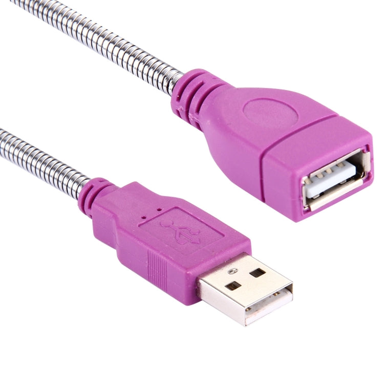 10cm USB 2.0 Female to USB 2.0 Male Metal Soft Hose Adapter Cable(Purple)