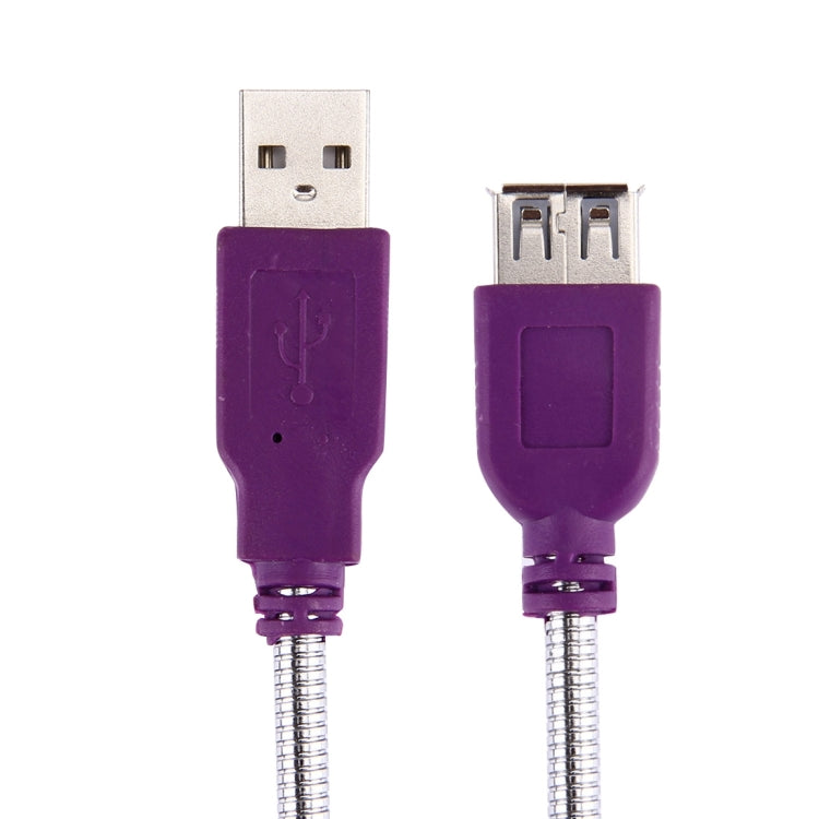10cm USB 2.0 Outcrop Female to USB 2.0 Male Metal Soft Hose Adapter Cable(Purple)