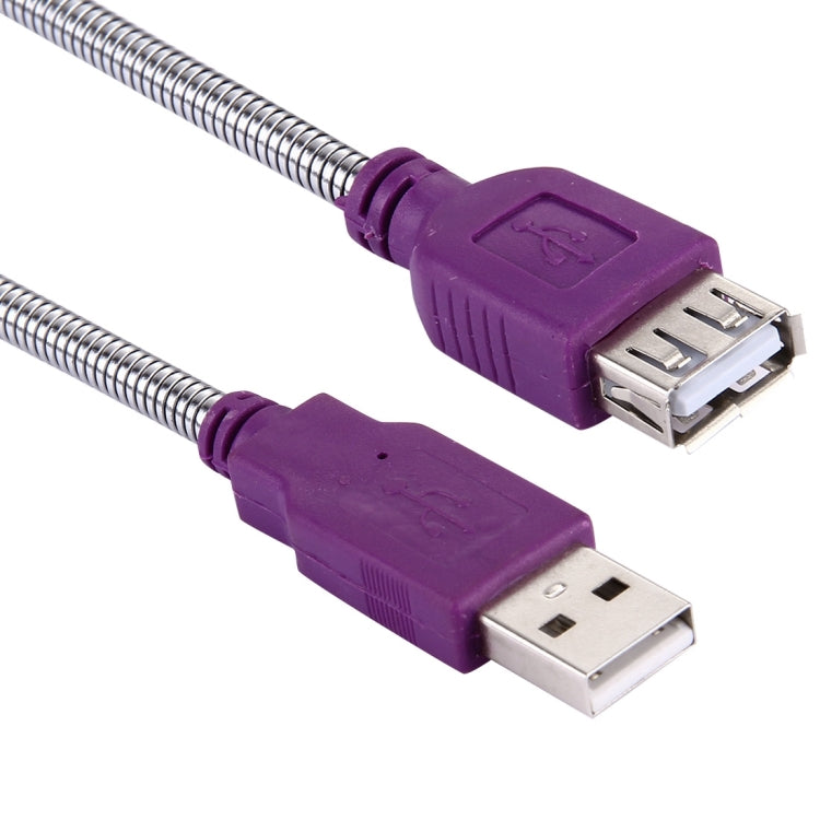10cm USB 2.0 Outcrop Female to USB 2.0 Male Metal Soft Hose Adapter Cable(Purple)