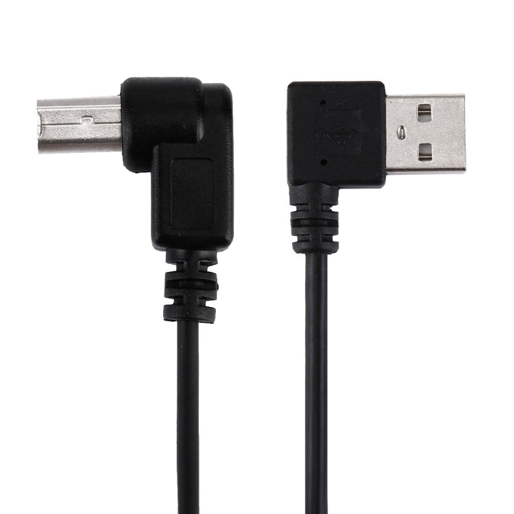 USB 2.0 Bent AM to Bent BM Retractable Coiled Cable for Printer, Coiled Cable Stretches to 1.5m