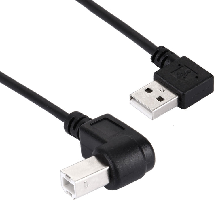 USB 2.0 Bent AM to Bent BM Retractable Coiled Cable for Printer, Coiled Cable Stretches to 1.5m