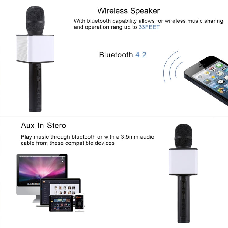 SDRD SD-08 Double Speakers High Sound Quality Handheld KTV Karaoke Recording Bluetooth Wireless Condenser Microphone
