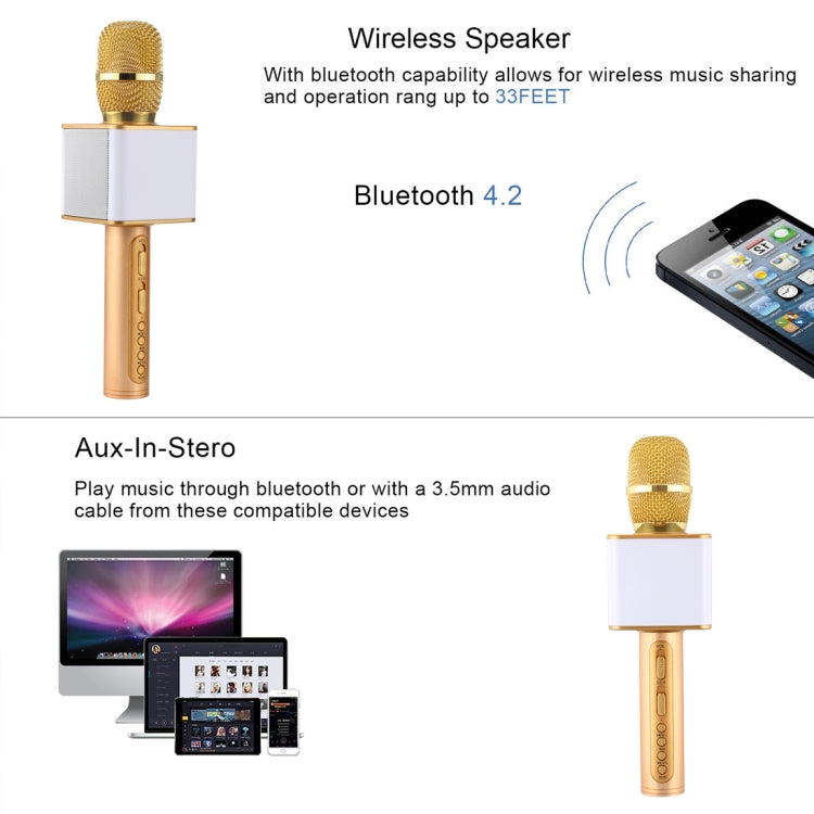 SDRD SD-08 Double Speakers High Sound Quality Handheld KTV Karaoke Recording Bluetooth Wireless Condenser Microphone