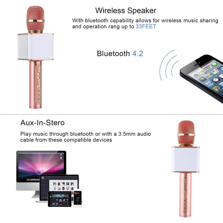 SDRD SD-08 Double Speakers High Sound Quality Handheld KTV Karaoke Recording Bluetooth Wireless Condenser Microphone