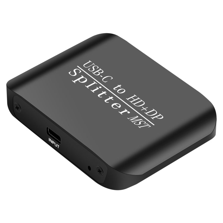 NK-E60 Type-C / USB-C To HDMI, DP DisplayPort Splitter MST / SST Monitor Switcher  - Black