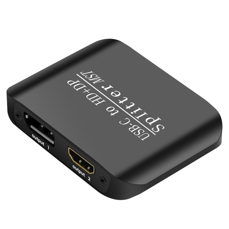 NK-E60 Type-C / USB-C To HDMI, DP DisplayPort Splitter MST / SST Monitor Switcher  - Black