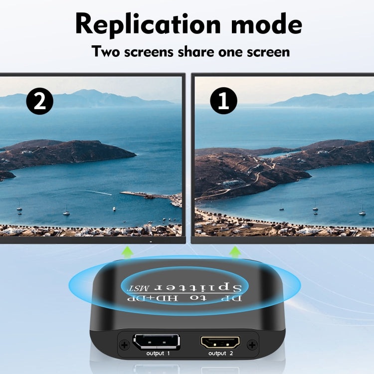 NK-W60 DP DisplayPort To HDMI, DP DisplayPort Splitter MST / SST Monitor Switcher  - Black