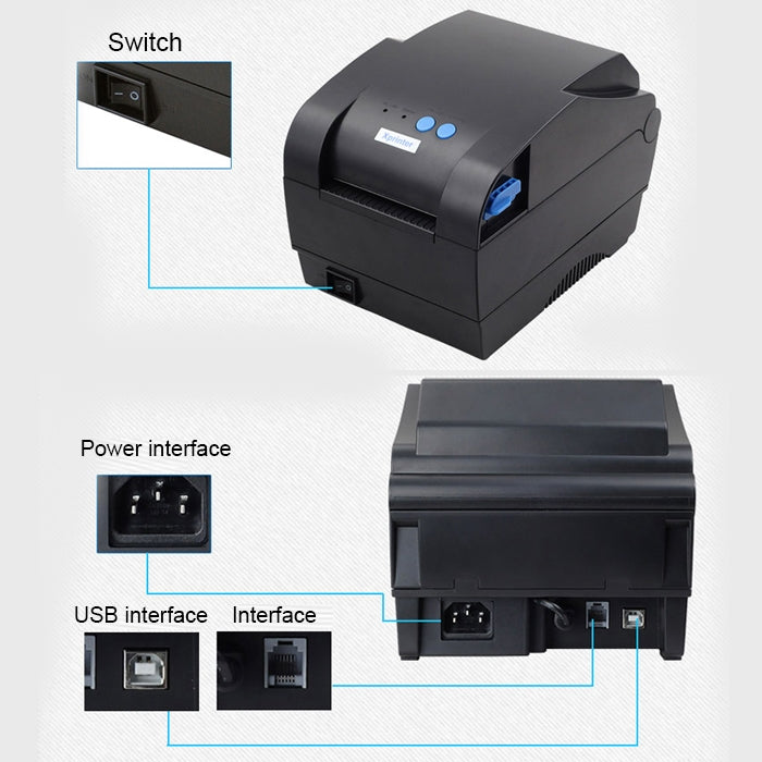 Xprinter XP-365B USB Port Thermal Automatic Calibration Barcode Printer