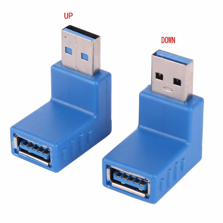 2 PCS L-Shaped USB 3.0 Male to Female 90 Degree Angle Plug Extension Cable Connector Converter Adapter