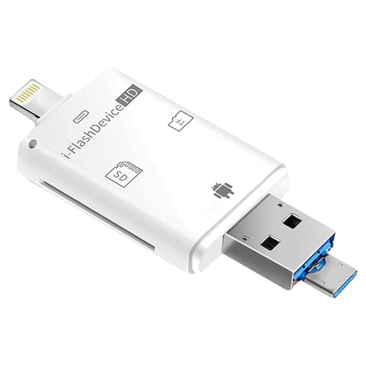 NK-208 3 in 1 i-Flash TF Card / SD Card Reader For 8 Pin + USB 2.0 + Micro USB Devices