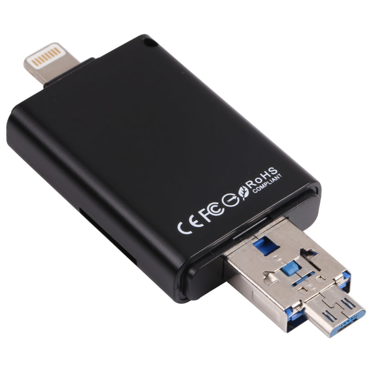NK-208 3 in 1 i-Flash TF Card / SD Card Reader For 8 Pin + USB 2.0 + Micro USB Devices