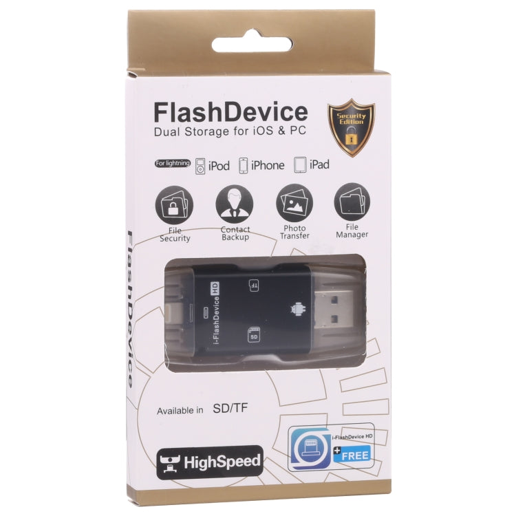NK-208 3 in 1 i-Flash TF Card / SD Card Reader For 8 Pin + USB 2.0 + Micro USB Devices