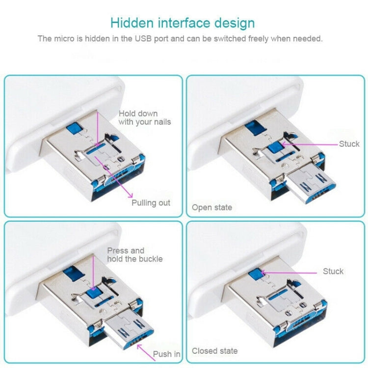 NK-208 3 in 1 i-Flash TF Card / SD Card Reader For 8 Pin + USB 2.0 + Micro USB Devices