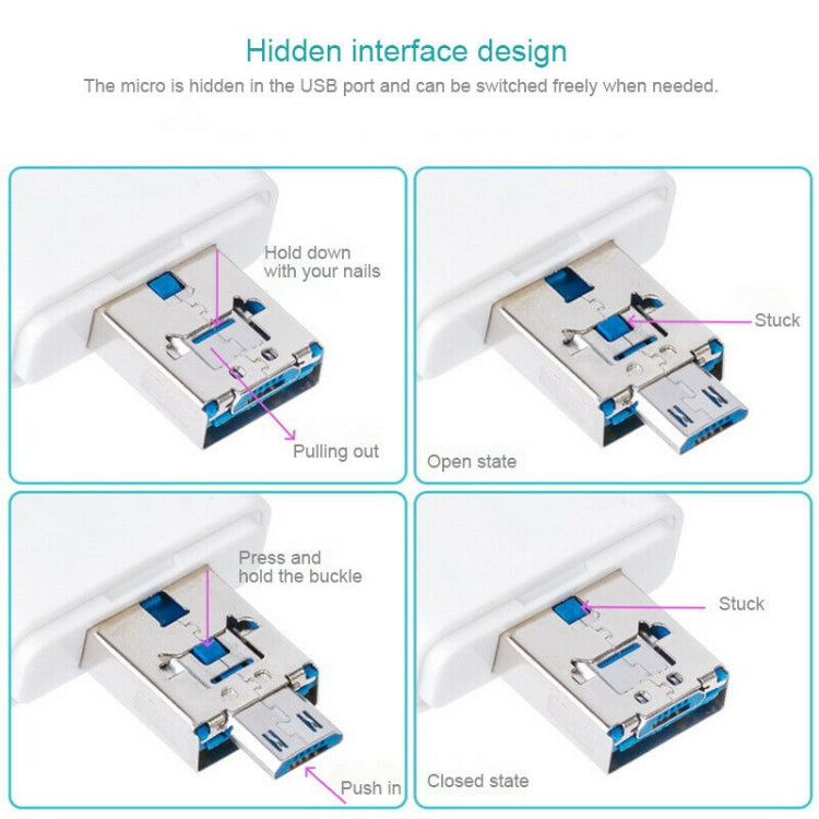 NK-208 3 in 1 i-Flash TF Card / SD Card Reader For 8 Pin + USB 2.0 + Micro USB Devices