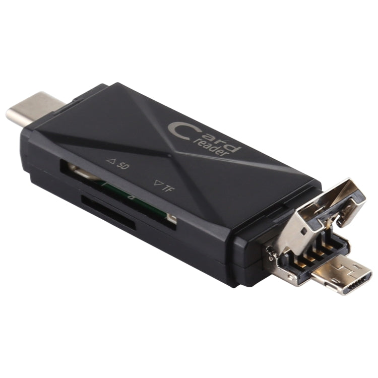 USB-C / Type-C + SD + TF + Micro USB to USB 2.0 Card Reader