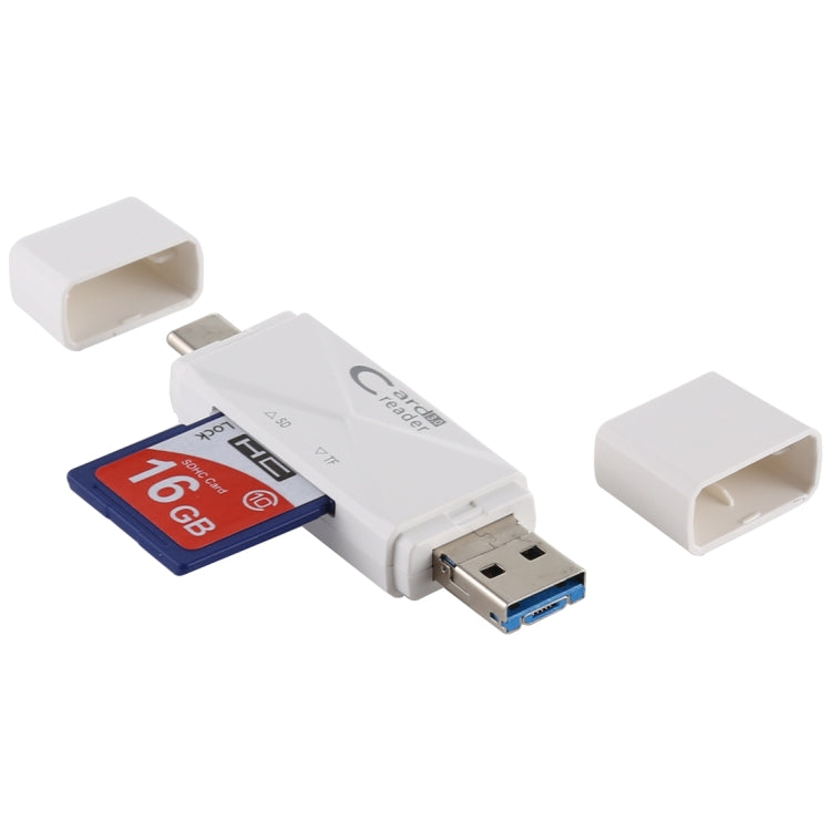 USB-C / Type-C + SD + TF + Micro USB to USB 3.0 Card Reader