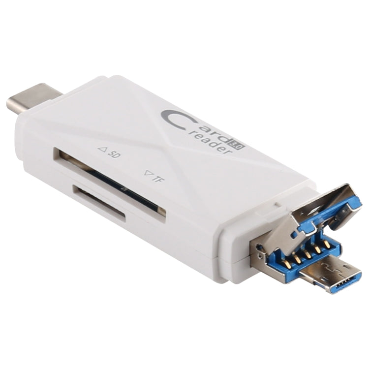 USB-C / Type-C + SD + TF + Micro USB to USB 3.0 Card Reader