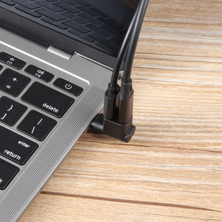 USB-C / Type-C Male to Dual Type-C Female 90 Degree Elbow Adapter