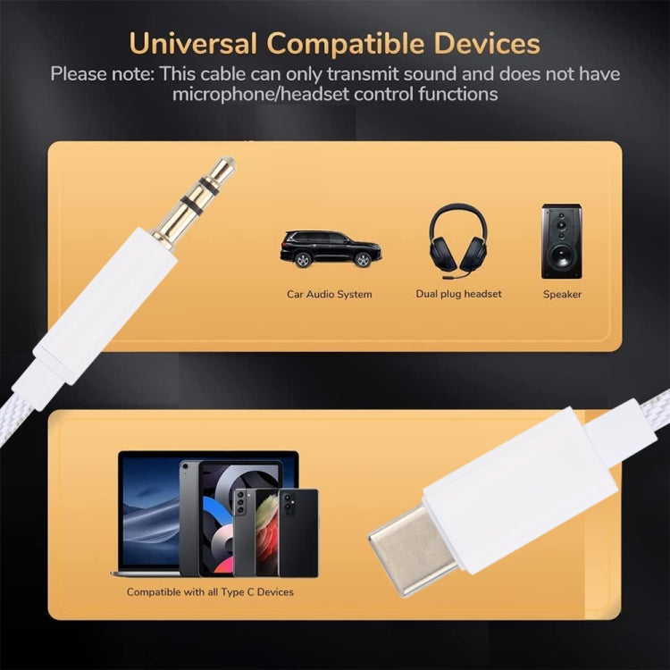 JH-030-A USB-C/Type-C to 3.5mm AUX Audio Adapter Cable
