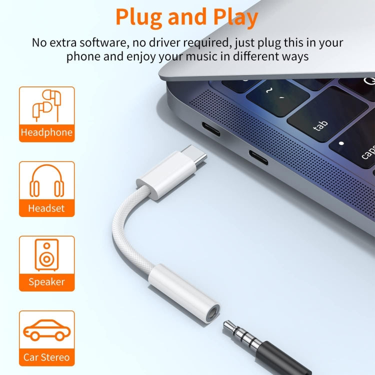 USB-C/Type-C to 3.5mm Audio Braided Adapter Cable