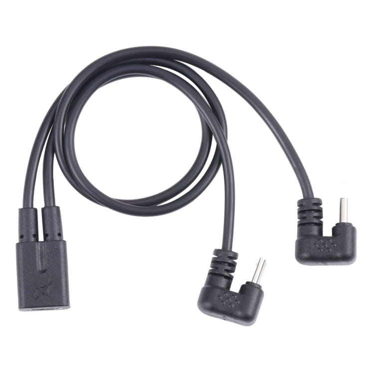 U-shaped USB-C / Type-C Male + Micro USB Male to Micro USB Female Cable