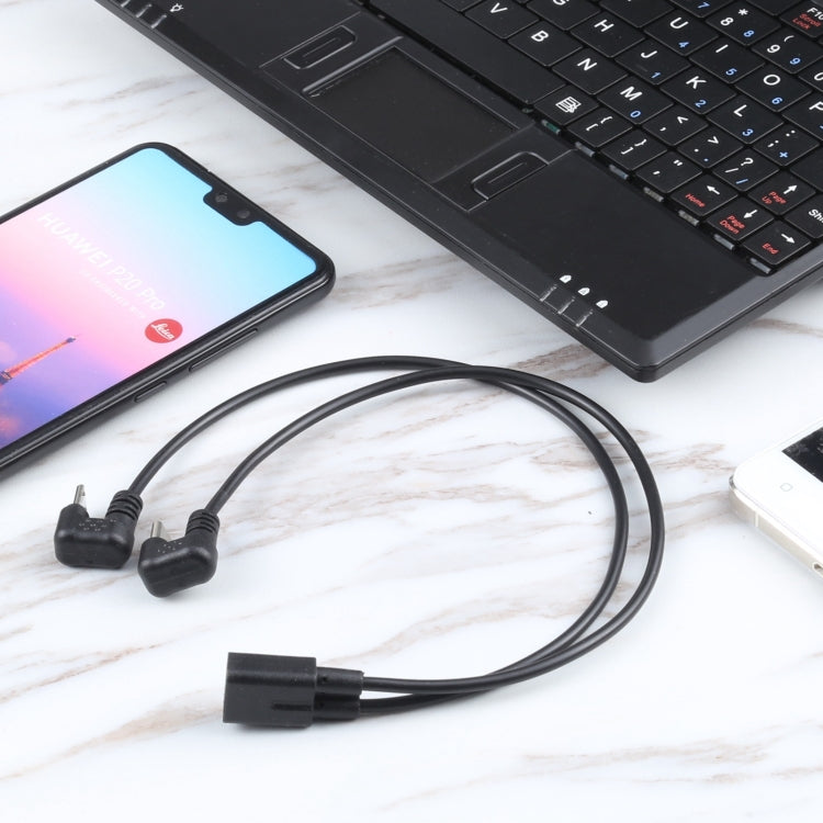 U-shaped USB-C / Type-C Male + Micro USB Male to Micro USB Female Cable