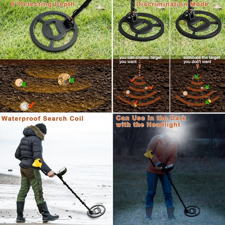 [US Warehouse] 10 inch Metal Finder Treasures Seeking Tool with Shovel & Bag & Headphone & Head Lamp