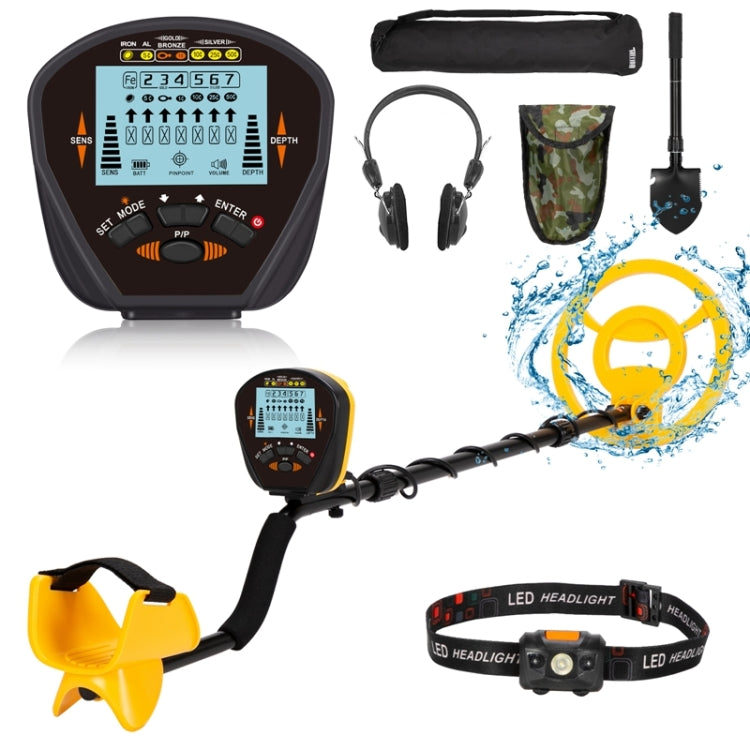 [US Warehouse] 10 inch Metal Finder Treasures Seeking Tool with Shovel & Bag & Headphone & Head Lamp