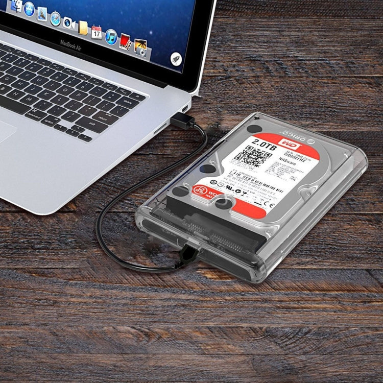 2.5 inch SATA HDD USB 3.1 USB-C / Type-C External Hard Drive Enclosure Storage Case(Transparent)