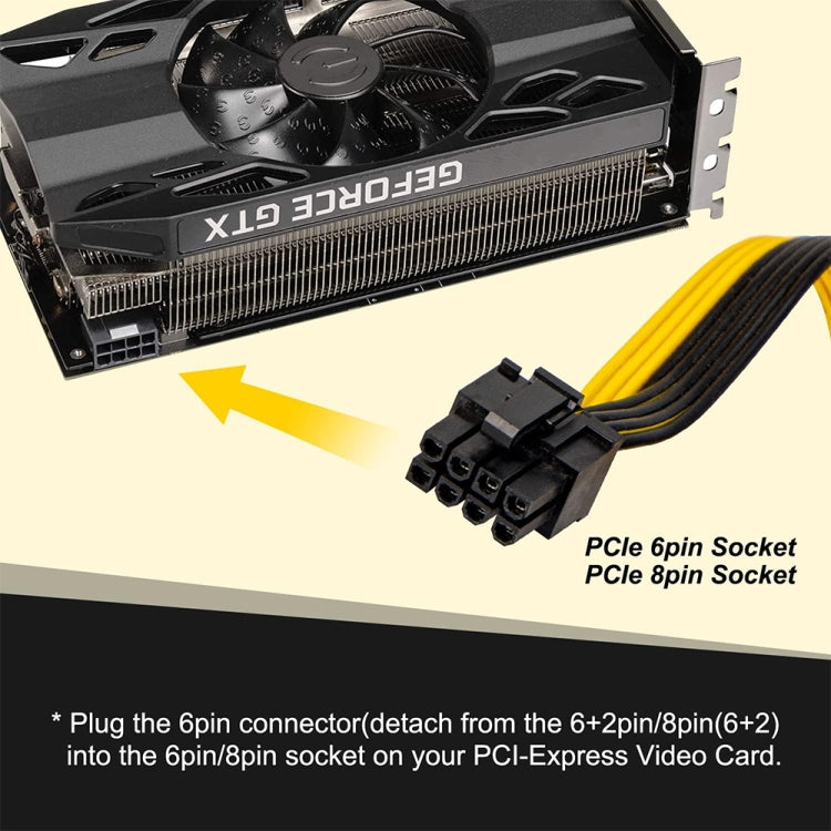 Motherboard PCI-Express PCIE 8 Pin to Dual 8 (6+2) Pin Graphics Card Adapter Power Supply Cable