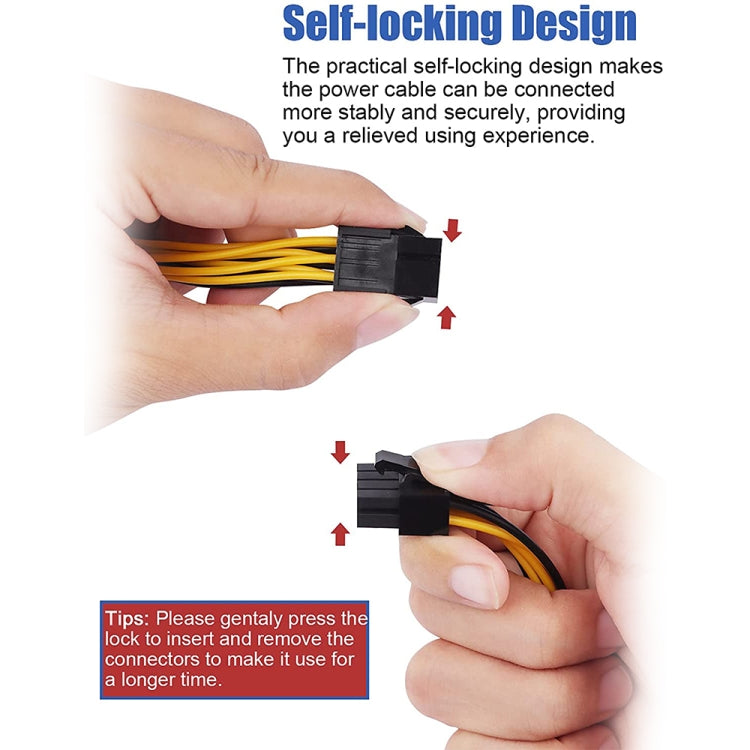 6 Pin to Dual PCI-E PCIe 8 Pin (6+2Pin) Power Cable